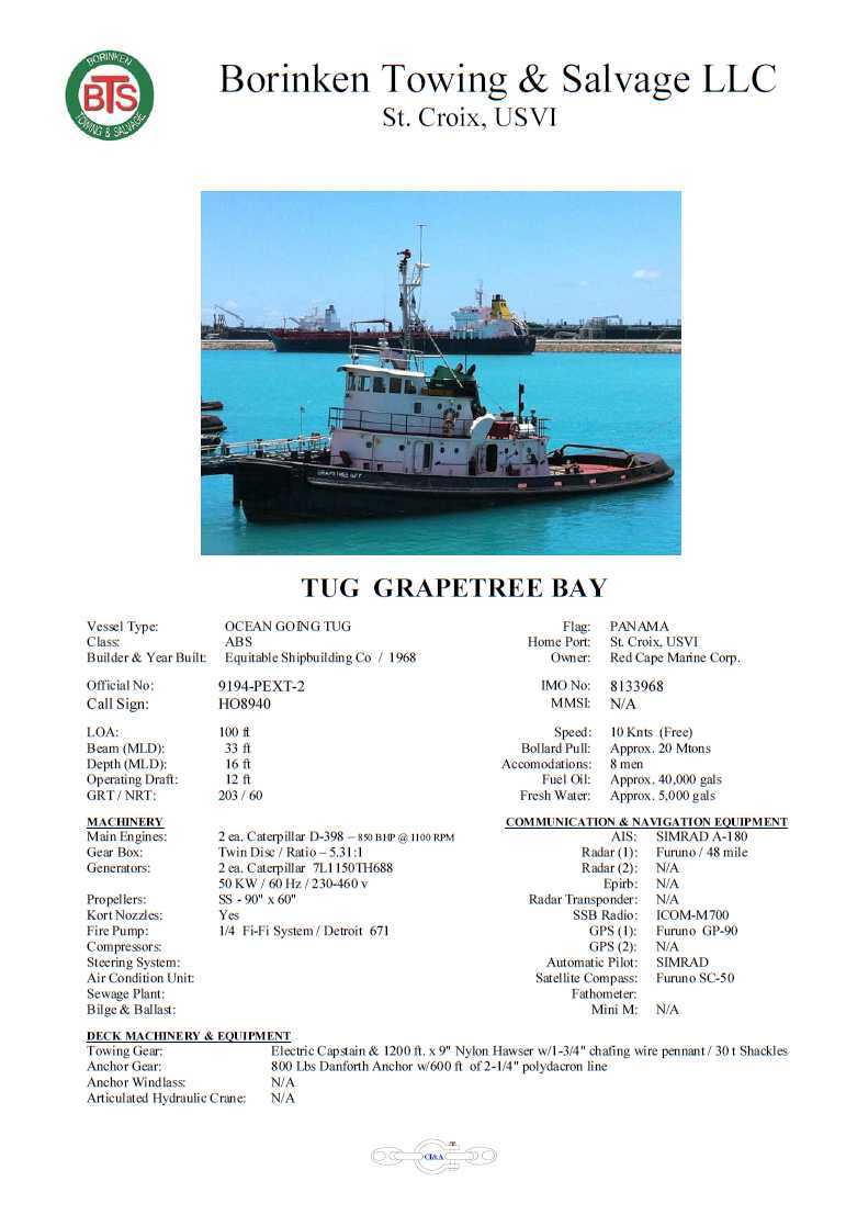 Tug Grapetree Bay